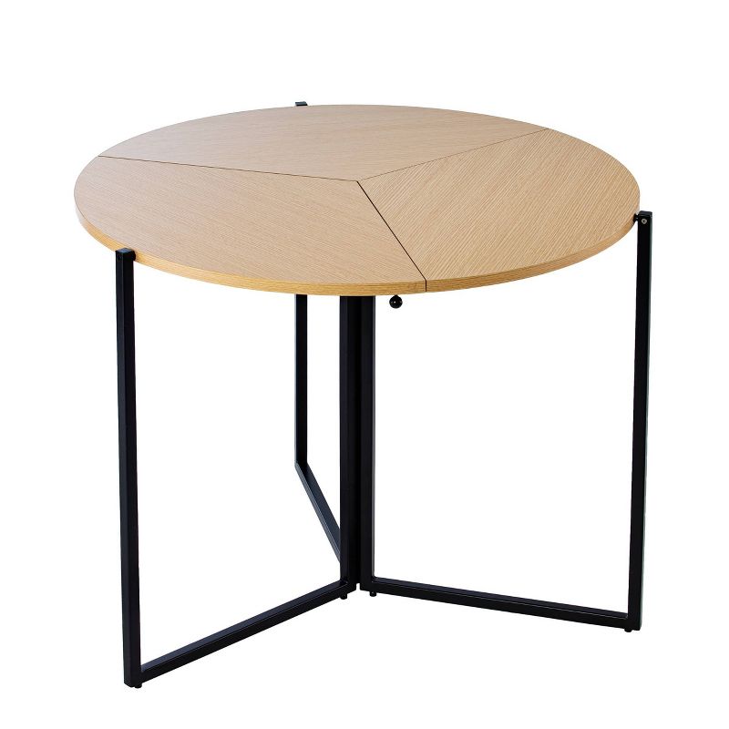 Valxina Round Folding Dining Table Natural/Black - Aiden Lane, 1 of 18