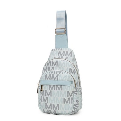MKF Collection Helaena M Logo-Printed Vegan Leather Sling Bag for Women, Crossbody Purse by Mia K