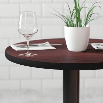 24" Reversible Mahogany/Black Laminate Commercial Table Top