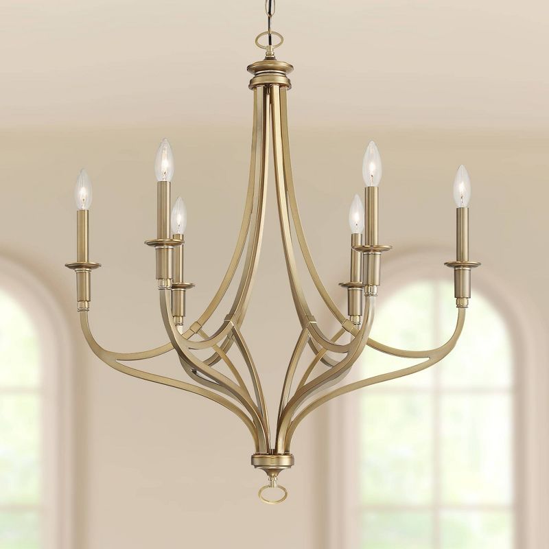Minka Lavery Brushed Honey Gold Chandelier 28" Wide Modern 6-Light Fixture for Dining Room House Foyer Kitchen Entryway Bedroom, 2 of 4