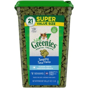 Greenies Feline Tempting Tuna Flavor Dental Adult Cat Treats - 1 of 4