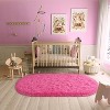 Fluffy Oval Area Rug 2.6 x 5.3 Ft, Soft Fuzzy Shag Carpet for Bedroom Bedside, Non-Slip Plush Shaggy Rug - 3 of 4