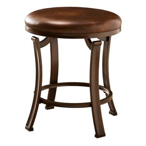 Hastings Backless 19" Vanity Stool - Antique Bronze - Hillsdale Furniture: Padded, Metal Frame, Round Ottoman Bench - 1 of 4