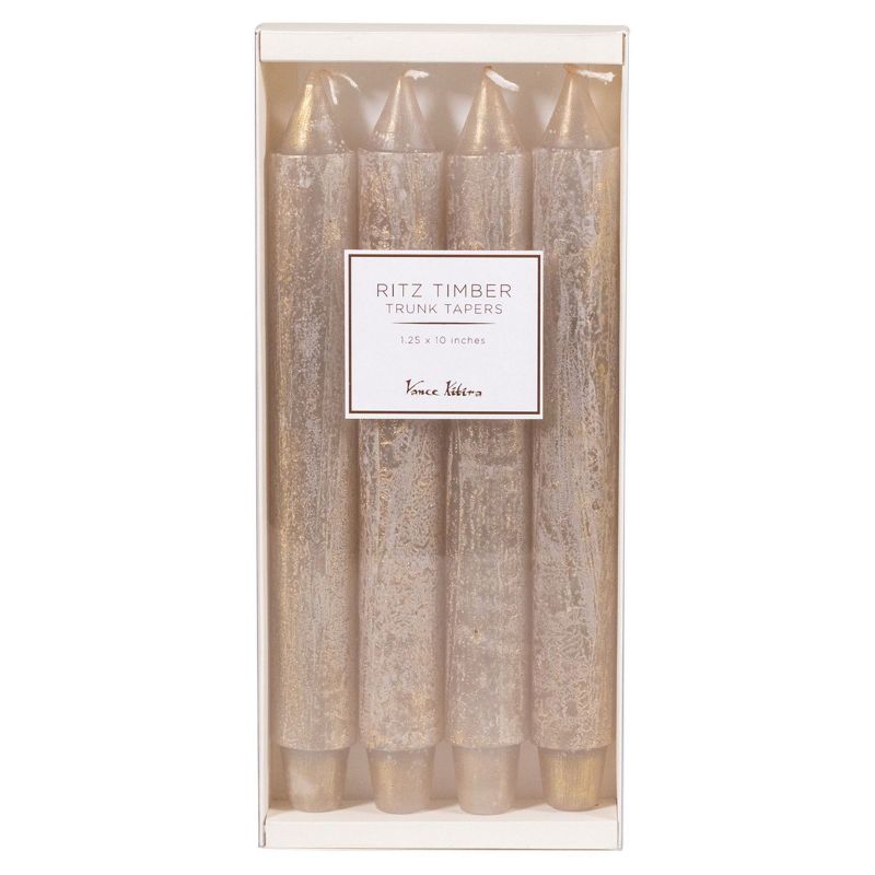 Sullivans Vance Kitira Timber Taper Set of 4 Candles, Clean-Burning, Environmental-Friendly, Scentless, Real-Wax Candles, Home Décor, Hosting Décor, 1 of 2