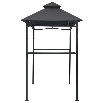 Anthracite Steel BBQ Gazebo with Double-Layer Roof