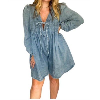 Women's Addison Pleated Front Tie Romper - lalavon
