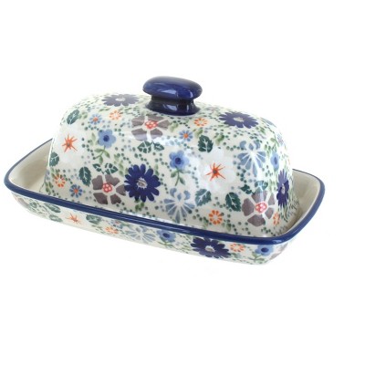 Blue Rose Polish Pottery Carnival Butter Dish : Target