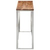 vidaXL Console Table Silver Stainless Steel and Solid Wood Acacia - 3 of 4