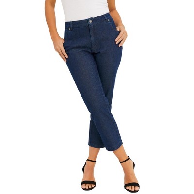Jessica London Women's Plus Size Classic Cotton Denim Capri
