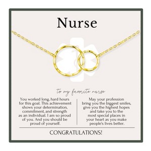 HOPE LOVE SHINE Nurse Graduation gift – 2 Ring Necklace RN School Grad Jewelry Sterling Silver or Gold - 1 of 4