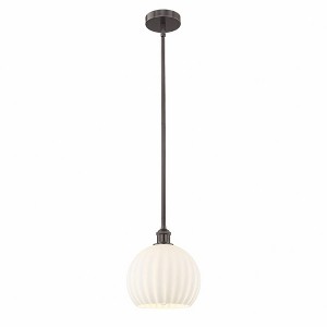 White Venetian - 1 Light Stem Hung Mini Pendant In Modern Style-11.25 Inches Tall and 10 Inches Wide - 1 of 1
