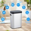 Automatic Sensor Trash Can, 13 Gallon Large Capacity Waste Bin with Lid, Touchless Garbage Can - 2 of 4