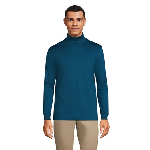 Lands' End Men's Super Soft Supima Turtleneck - Large - Baltic Teal ...