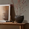 LuxenHome Brown with Black V-Pattern Polyresin 12-Inch Round Planter - 3 of 4