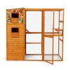 Resenkos Tall 70" Outdoor Cat Catio, 4-Level Windowed Cat Enclosure, Weatherproof Roof, 2 Cozy Rooms, 2 Platforms, Orange With Colorful Patterns - 3 of 4