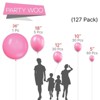 PartyWoo Balloons Pink Matte 36 18 12 10 5 Inch 127 pcs - 2 of 4