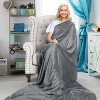 Cozy Fleece Wrap Shawl With Large Front Pockets, Woman Wearable Blanket, Travel Wrap Blanket Cape, Warm Soft Fuzzy Snuggly, Gift for Her - Catalonia - 4 of 4