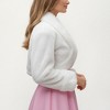 Anna-Kaci Women's Faux Fur Trim Cropped Jacket with Plush Shawl Collar Textured Long Sleeves and Clean Open Front 19in - One Size Fits Most, White - 4 of 4