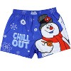Frosty the Snowman Boxer Shorts Men's Chill Out Snowflake Underwear Blue - 4 of 4