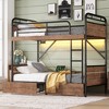 TiramisuBest Twin XL over Twin XL Metal Bunk Bed, Detachable Metal Bunk Bed with LED Light and Charge Station, Bunk Bed with Two Storage Drawers - 3 of 4