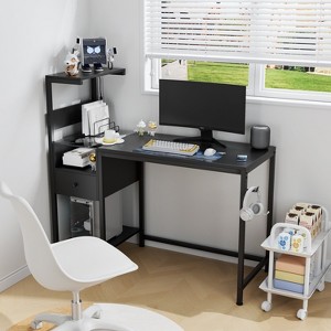 Computer Desk with Power Outlet and Storage Shelves - 1 of 4