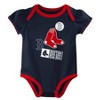 MLB Boston Red Sox Infant Girls' 3pk White Bodysuit - 4 of 4
