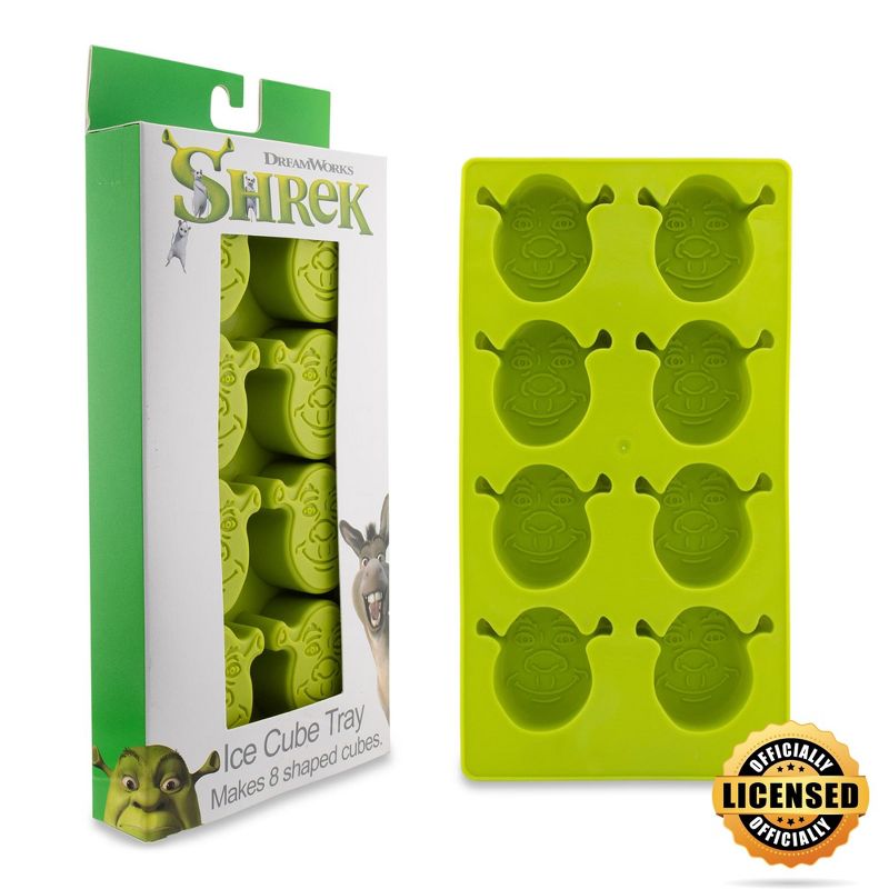 Silver Buffalo Shrek Reusable Silicone Ice Cube Tray | Makes 8 Cubes, 2 of 10
