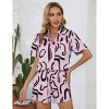 Women 2 Piece Outfit Summer Short Sleeve Top and Shorts Sweatsuit Sets with Pockets - 3 of 4