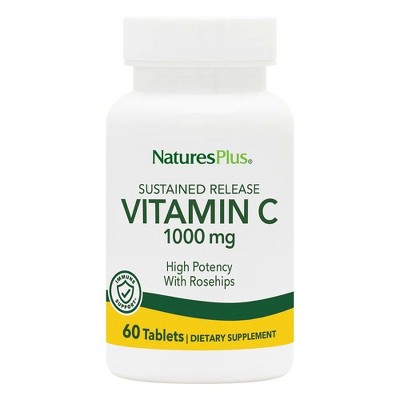 Vitamin C 1000 mg Time Release with Rose Hips by Nature's Plus  -  60 Sustained Release Tablet