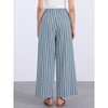 INSPIRE CHIC Women's Casual Drawstring Stripe Wide Leg High Waist Cotton Loose Pants - 4 of 4