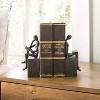 Danya B Man and Woman Reading on a Block Cast Iron Bookend Set - 3 of 4