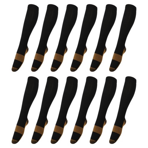 Unique Bargains Copper Stockings Compression Socks For Women Men For Running  6 Pair Black Xxl : Target