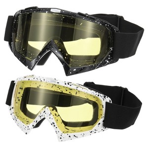 Unique Bargains Windproof Mountaineering Sky Diving Skiing Dirt Bike Goggle 2 Pcs - 1 of 4