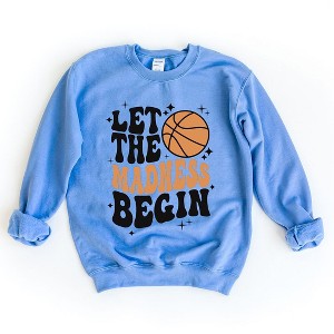 Simply Sage Market Women's Graphic Sweatshirt Game Madness Begin Basketball - 1 of 2