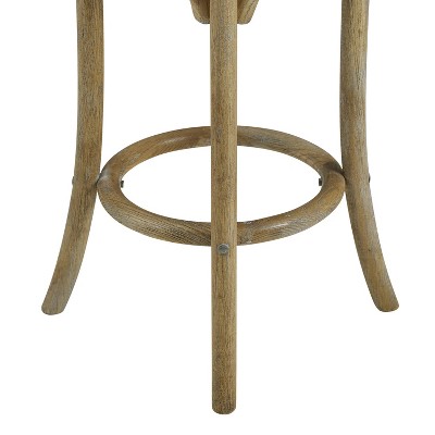 Rae Rattan 25" Backless Beige Wood Counter Stool