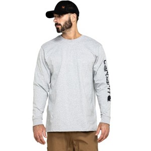 Carhartt Men's Loose Fit Heavyweight Long Sleeve Logo Graphic Work T-Shirt - K231-CHR - 1 of 4