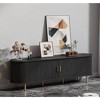 Fluted Side board, Buffet Cabinet, Tambour Sliding Doors Coffee Bar| TV Stand Power Outlet Media Console - 2 of 4