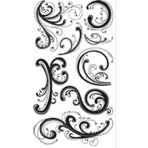 Sticko Stickers - Dainty Black Flourishes, 8pcs - 1 of 1