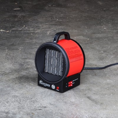 Portable Red Ceramic Electric Space Heater with Auto Shut-Off