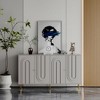 Modern Lacquer 4-Door Wooden Cabinet Sideboard Buffet Server with Adjustable Shelves for Living Room, Dining Room, Entryway, Office - 2 of 4