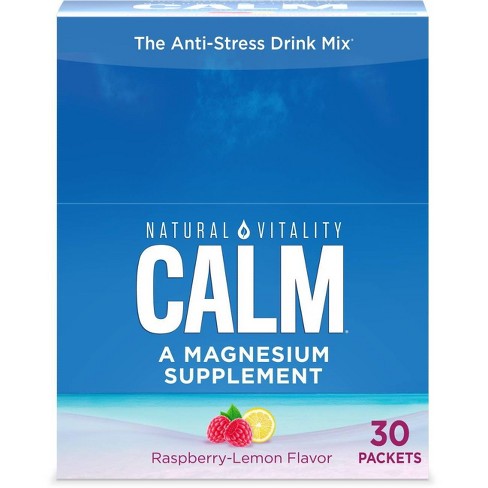 pueblo Rectángulo Privilegio Natural Vitality Calm Anti-stress Vegan Magnesium Supplement Powder -  Raspberry Lemon - 30pk : Target