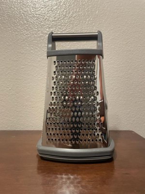 Stainless Steel Box Grater with Removable Bottom Container and Lid  Silver/Gray - Figmint™