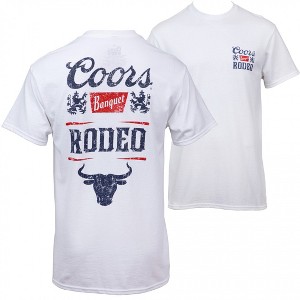 Mens Coors Banquet Rodeo Throwback Style Logo Front and Back Print T-Shirt - 1 of 4
