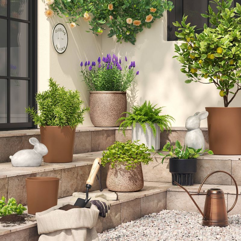 Ceramic Indoor Outdoor Planter Pot Relaxed Tan - Threshold™, 3 of 6
