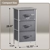 Sorbus Nightstand with 3 Drawers - Steel Frame, Wood Top & Easy Pull Fabric Bins - Perfect for Home, Bedroom, Office & College Dorm - 4 of 4