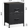 SEVOBAL 2PCS Nightstand 2 Drawers Bedside Table Removable Bins Sturdy Organizer Furniture for Bedroom Nursery Closet Living Room, Black, 18"*11.8"*20" - 3 of 4
