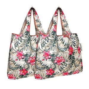 Wrapables Foldable Tote Nylon Reusable Grocery Bag (Set of 2) - 1 of 4