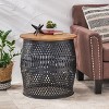 Christopher Knight Home Niver Mango Wood and Iron Side Table, Natural/Black - 2 of 4
