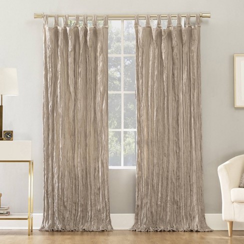 Odelia Distressed Velvet Tab Top Light Filtering Curtain Panel