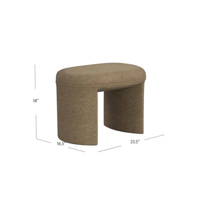 Quinn Mocha Velvet Upholstered Modern Ottoman